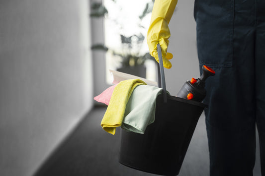 Cleaning staff using high-quality janitorial tools